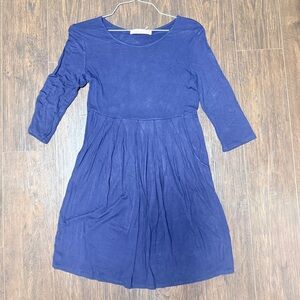 MADELINE SPARKLESTEIN NAVY LONG SLEEVE TEE SHIRT DRESS POCKETS